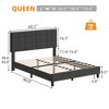 Bed Frame, Linen Upholstered Platform Bed Frame with Height Adjustable Headboard, Metal Frame - 2 of 4