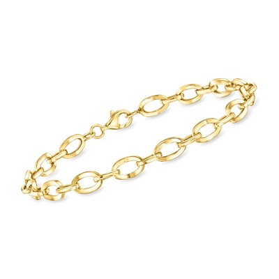 Ross-Simons 10kt Yellow Gold Flat Oval-Link Bracelet