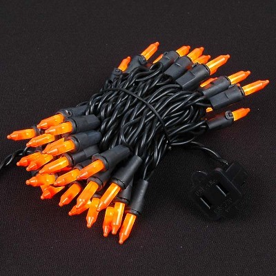 50-Light Frosted Orange Incandescent Mini String Lights for Indoor/Outdoor Use