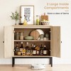 Sideboard Buffet Cabinet, Wooden Storage Cabinet with Natural Rattan Doors, Double-layer Boho Accent Sideboard - 3 of 4