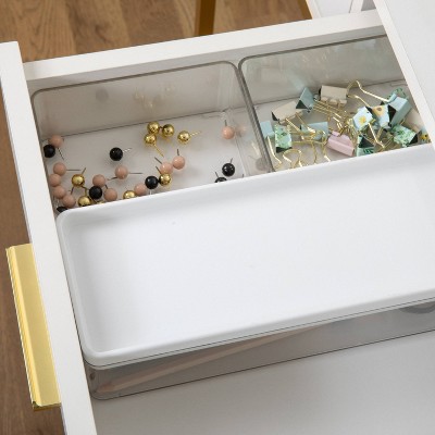 Martha Stewart 3pc Plastic Stackable Storage Boxes with White Plastic Lids Clear