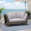 Akoasm Outdoor Rosewood Patio Lounge Chair with Cushion, Adjustable Armrests, Removable Cushion & Pillow-Grey - 4 of 4