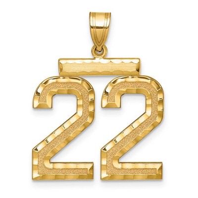 Black Bow Jewelry 14k Yellow Gold, Varsity Collection, Large D/C Pendant Number 22