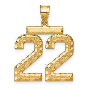 Black Bow Jewelry 14k Yellow Gold, Varsity Collection, Large D/C Pendant Number 22 - 1 of 3