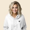 Dalix Black Cat Embroidered Fleece Cropped Hoodie Cold Fall Winter Women - 3 of 4