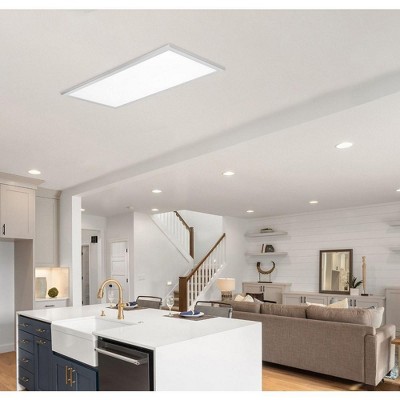 Lugano 48" White Glass LED Linear Flush Mount Light