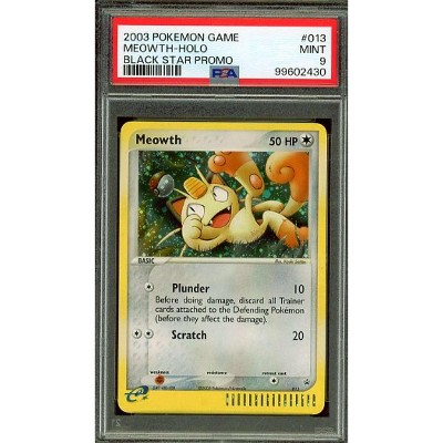 Meowth Holo Card 2003 Pokemon Black Star Promo #013 PSA 9