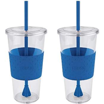 Copco Sierra 2-Pack 24 Ounce Iced Beverage Tumbler Cup with Straw & Spill Resistant Lid, BPA Free