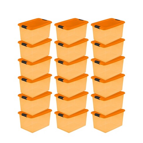 Sterilite Latching Storage Box with Lid - Orange - Shop Closet