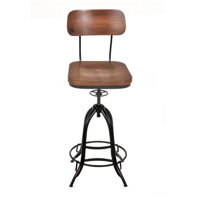 Mason Adjustable Counter Height Barstool Chestnut/Black - Carolina Chair & Table