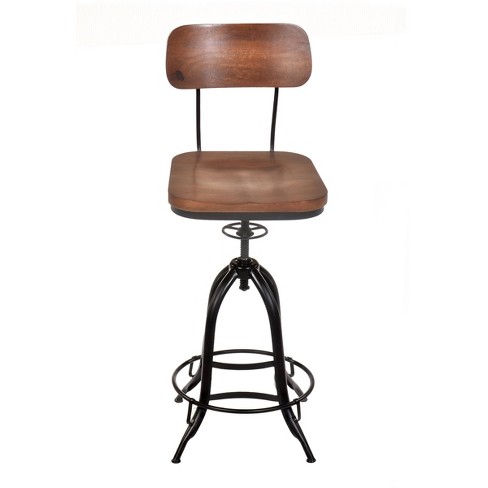 Chestnut adjustable upholstered outlet swivel bar stool