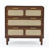 Modern Rattan 3 Drawer Dresser with Metal Handles and Solid Wood Legs - ModernLuxe - 4 of 4