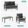Sonkuki Outdoor Furniture Set Patio Conversation Sofa with Coffee Table Set, All-Weather PE Rattan Couch with Cushion - 3 of 4