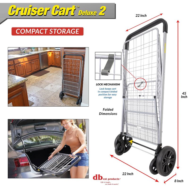 dbest products Cruiser Cart Deluxe Silver, 3 of 7
