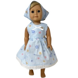 Doll Clothes Superstore Handmade Floral Dress with Scarf for 18" Girl Dolls - 1 of 4