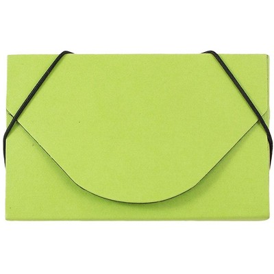 JAM Paper Colorful Business Card Holder Case w/Round Flap Lime Green Chipboard 369031719