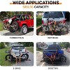 Heavy-Duty Aluminum Motorcycle Trailer Carrier with Loading Ramp, 600 Lbs Weight Capacity, Black Iron Build & 4 Straps - Secure Transport Platform - 4 of 4