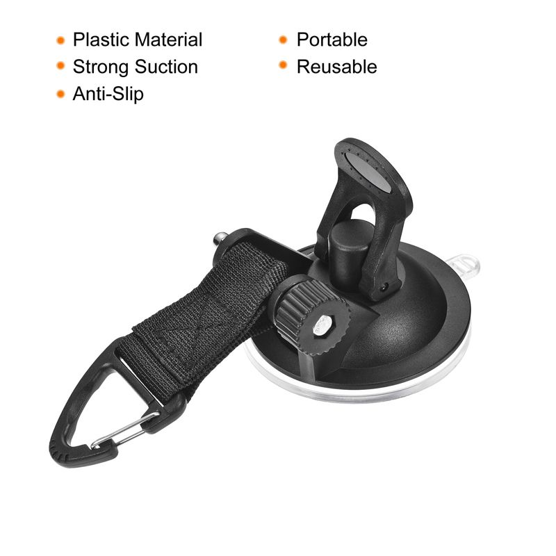 Unique Bargains Suction Cup with Attachment Hook Tie Down Accessory for Outdoor Camping Tents Canopy Awnings Black, 4 of 6