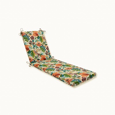 Indoor/Outdoor Lensing Jungle Off White Chaise Lounge Cushion - Pillow Perfect: Weather-Resistant Patio Furniture Accessory
