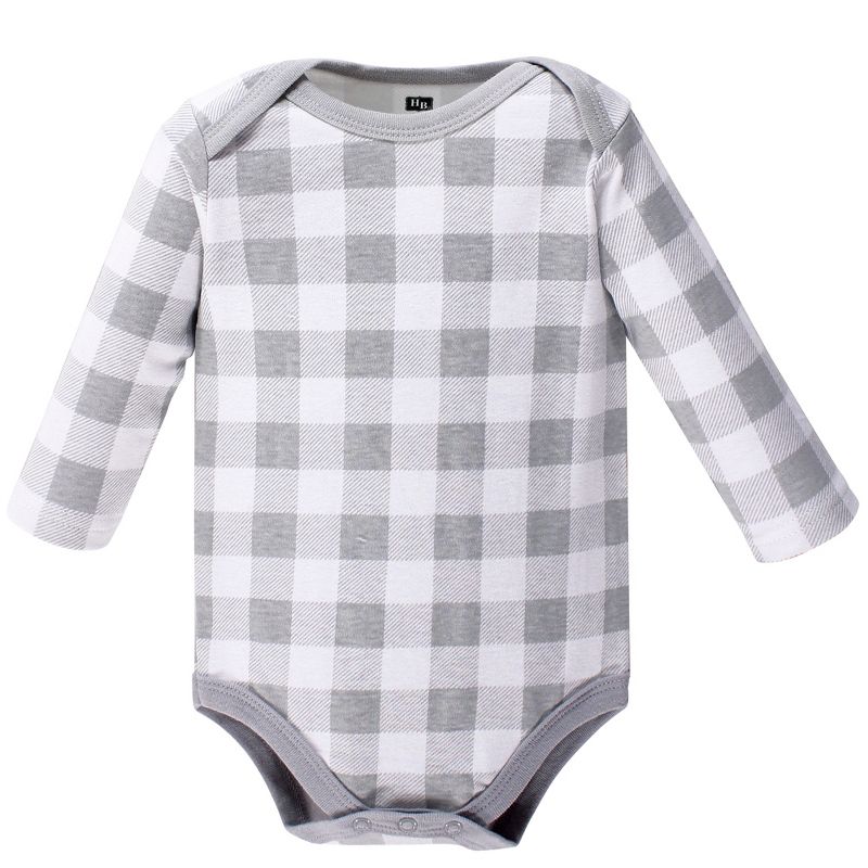 Hudson Baby Infant Boy Cotton Long-Sleeve Bodysuits 5pk, Gray Moose, 5 of 8
