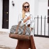 CLUCI Duffle Bag Weekender Bags for Women Canvas Anti Theft Travel Bag for Women Overnight Tote Carry On Bags with Shoe Compartment Stripes with Brown - 2 of 3