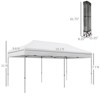 DSVIMOY 10'*20' Pop Up Canopy Tent, Outdoor Instant Gazebo Sun Shade Shelter for Catering, Wedding, White, 230.4"*115.2"*132" - 3 of 4
