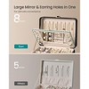 Jewelry Box with Mirror - 2 - Layer Organizer, Travel Case. Removable Tray, 6.9 x 8.7 x 4.3 Inches, Ideal for Earring & Necklace Storage - 3 of 4