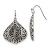 Chisel Stainless Steel Antiqued Polished and Textured Earrings Shepherd Hook - 2 of 4