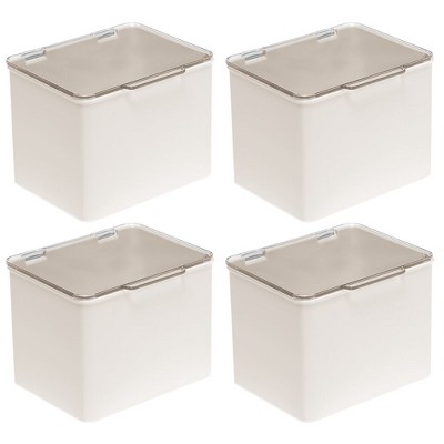 clear plastic stackable storage bins