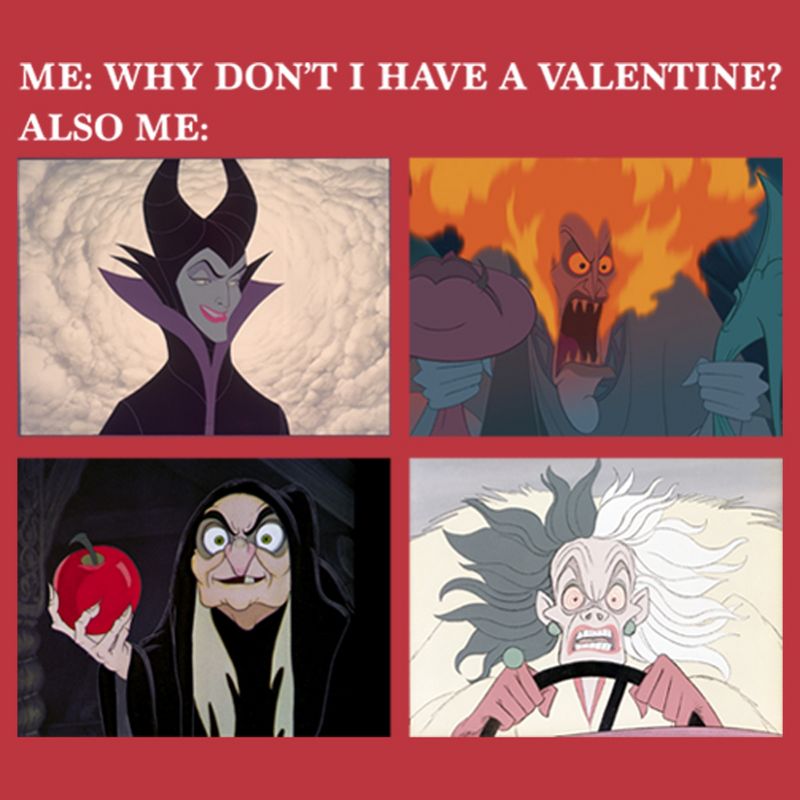 Women's Disney Villains Valentine's Day Meme EVIL Racerback Tank Top, 2 of 5