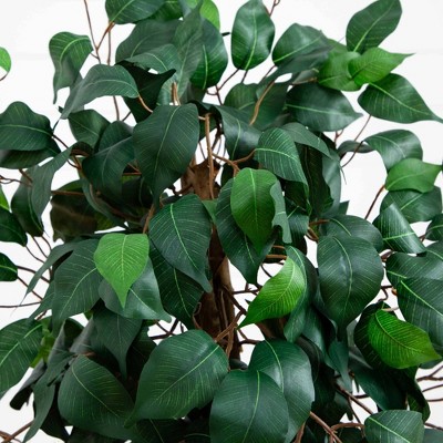 Nearly Natural 44" Green Silk Ficus Tree with Decorative Planter
