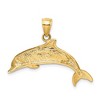 Black Bow Jewelry 14k Yellow Gold & Imitation Opal Dolphin Pendant - 3 of 4