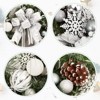 24 Inch Silver Christmas Wreath Holiday Decor with Bow, Pine Cones & Balls for Front Door/Fireplace/Wall (Indoor/Outdoor) - 3 of 4