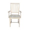 Mission Side Chair with Arms Unfinished - International Concepts: Solid Wood, Slat Back, Kitchen Furniture - 2 of 4