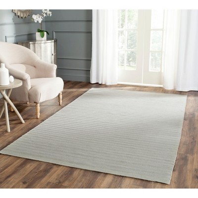 Gray Handwoven Wool Flatweave Dhurrie Area Rug
