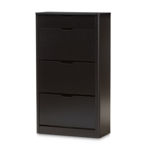 Simms 2 Drawer Modern Shoe Cabinet White - Baxton Studio : Target