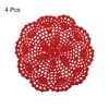 Unique Bargains Handmade Crochet Round Lace Placemats with Floral Patterns for Wedding Party - 3 of 4