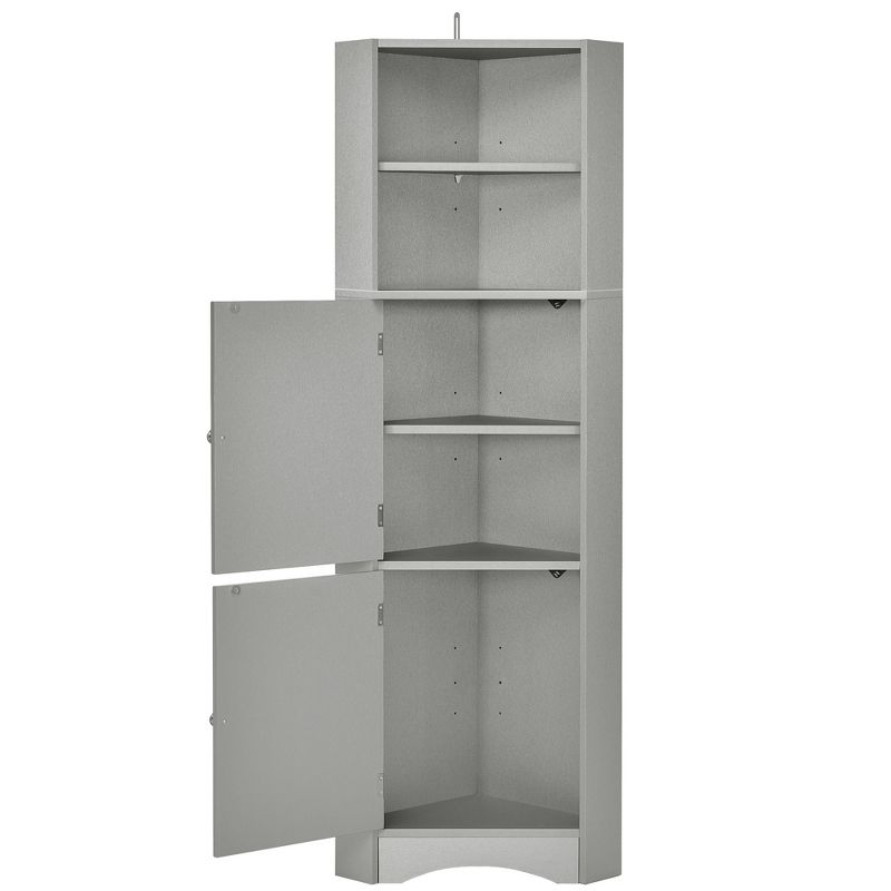 Tall Bathroom Freestanding Corner Cabinet With Door And Adjustable Shelves - ModernLuxe, 5 of 10