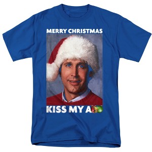 Christmas Vacation Merry Kiss Adult T-Shirt Royal X Large - 1 of 4
