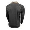 Men's Color Block Long Sleeve Button Polo Shirt Casual Contrast Collar Tee - 3 of 4