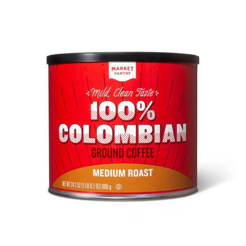 100% Colombian Medium Roast Ground Coffee - 24.2oz - Market Pantry&#8482;, 1 of 5