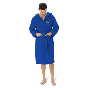 Golden State Warriors NBA Hooded Silk Touch Bath Robe 26x47 Inches - 1 of 4