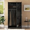 NicBex 70.09"H Armoire Wardrobe Closet Storage Cabinet with 2 Doors & Shelves & Mirror for Bedroom - 4 of 4