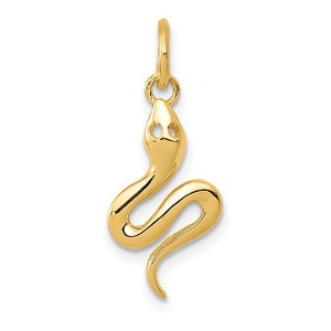 Black Bow Jewelry 14k Yellow Gold Polished 3D Snake Charm - 1 of 4