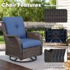 Gymojoy 4 Pieces Outdoor Rocking Chair Rattan Rocker Chairs with Cushion - 4 of 4