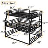 Kumasinova Metal Triple Bunk Bed, Heavy-Duty Steel Bed Frame with Full-Length Guardrails, Noise-Reducing Design for Shared Kids' Rooms/Guest Spaces - 2 of 4