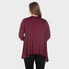 24seven Comfort Apparel Womens Plus Elbow Length Sleeve Open Cardigan - 2 of 3