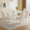 NicBex Dining Table Set for 6 Kitchen Table Cream White MDF Dining Table Set with 6 Armless Cream-Style Chairs for Dining Room - 4 of 4