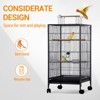 40 in Large Bird Cage with Play Open Top, Heavy Duty Metal Bird Flight Cage with Rolling Stand for Parakeets Finches Canaries Lovebirds Cockatiels - 4 of 4