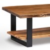Alaterre Furniture 48" Alpine Natural Brown Live Edge Large Coffee Table Metal And Wood - 2 of 4